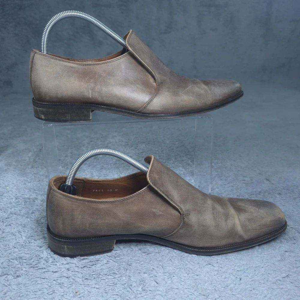 Massimo Matteo Leather Shoes Mens Size 10 Brown Italy Oxford Dress Square Toe